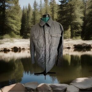 Lucky Brand Men’s Reversible Light Weight Jacket Size S Blue/Gray Side Pockets